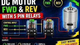 Thumbnail: DC Motor Forward Reverse Control with 5 Pin Relays | Power Window Wiring Explained
