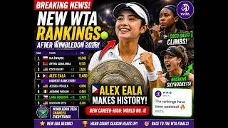 Thumbnail: NEW WTA Rankings After Wimbledon 2026! Alex Eala Makes HISTORY, Nosková Skyrockets & Gauff Climbs!