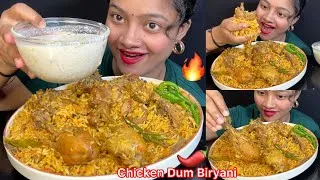 Thumbnail: CHICKEN DUM BIRYANI WITH RAITA EATING 😋👌
