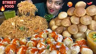 Thumbnail: SPICY PANI PURI, DAHI PURI, STREET STYLE CHOWMIN EATING | STREET FOOD CHALLENGE 🥵🌶️