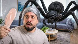 Thumbnail: Mamá VS La Araña Gigante! 🕷️😱