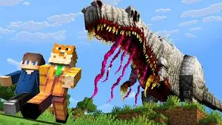 Thumbnail: 2 Idiots Survive Parasitic Rex in Minecraft