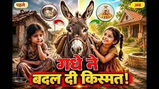 Thumbnail: 🥺 गरीब लड़की और वफादार गधा | दिल छू लेने वाली Emotional Story | Hindi Cartoon Story