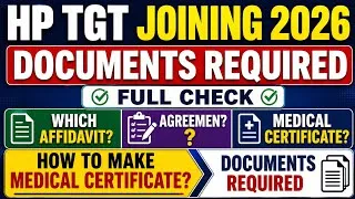 Thumbnail: HP TGT Joining 2026 | Documents Required Before Joining | Medical Certificate | Affidavit  | Guide 