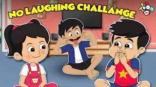 Thumbnail: No Laughing Challenge | Funny Games | Try Not to Laugh | Hindi Cartoon | Moral Story | PunToon Kids