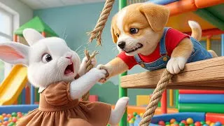 Thumbnail: Baby Puppy Becomes a Hero at the Playground 🐶🐰 A Brave Rescue That Saves a Bunny’s Life🚨❤️