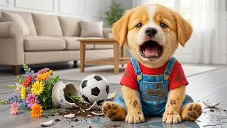 Thumbnail: Baby Puppy Breaks Mom’s Flower Vase While Playing Soccer 😢⚽His Handmade Gift Brings Mom to Tears 💐🐶