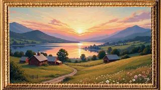 Thumbnail: Countryside Sunset Painting | Pure Frame Art Gallery | The Art Corner