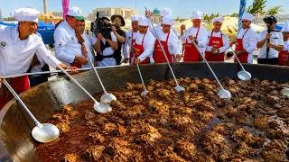 Thumbnail: SHOCK WORLD RECORD! 55 Master Chefs Cook 7,000kg GIANT Samarkand Pilaf!