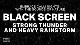 Thumbnail: I Love Strong Thunder and Heavy Rainstorm Sounds That Put Me To Sleep | Black Screen Rain