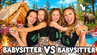 Thumbnail: BABYSITTER VS BABYSITTER CAMPING EDITION ⛺️🔥🐻 #trending #vlog #camping #babysitting #viral #happy