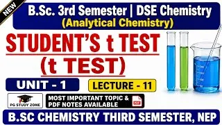 Thumbnail: t-test | Student’s t-Test in Analytical Chemistry | t-Test  in Hindi | BSc 3rd Sem DSE Chemistry |