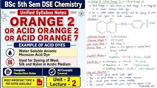 Thumbnail: Orange II (Acid Orange 2) 🔥 | Acid Orange 7 | Structure, Properties | BSc 5th Sem DSE Chemistry