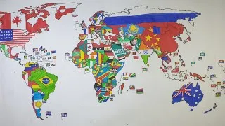 Thumbnail: World Map Drawing//World Flag Drawing #flags 