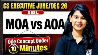 Thumbnail: MOA vs AOA Explained in 10 Minutes 🔥 | SBIL | CS Executive Dec 2026 / June 2027 | CS Mehandi Mam