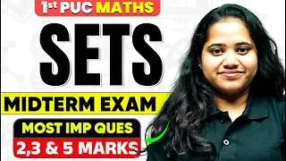 Thumbnail: 1st PUC Midterm Most Important 2M, 3M & 5M Questions from SETS | Maths | 1st PUC🔥