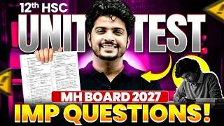 Thumbnail: 12th HSC Unit Test 2027 | Most Important Questions | Maharashtra Board