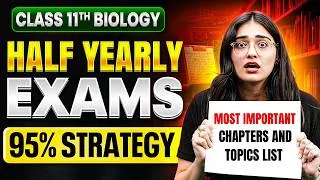 Thumbnail: Class 11 Biology 🔥 | Half Yearly Exam | Important Chapters & Topics | 95%+ Strategy by Aarushi Ma'am