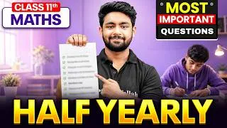 Thumbnail: Class 11th Maths 🔥 | Half Yearly Exam Complete Strategy | Most Important Questions | By UDAY Sir