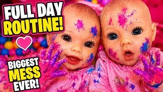 Thumbnail: My Silicone Baby Sisters Made the BIGGEST PAINT MESS EVER! 🎨😱