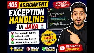 Thumbnail: 405. Assignment - Exception Handling in Java (Selenium Java 2026)