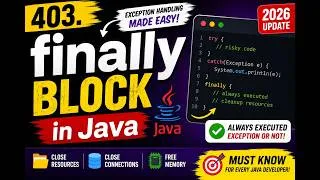 Thumbnail: 403. finally block in Java (Selenium Java 2026)