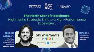 Thumbnail: Phi Moments @ Google Cloud Next ’26 | Nik Acheson, Highmark Health & Dinesh Kabaleeswaran, Quantiphi