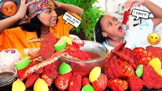 Thumbnail: EATING TOO FAST PRANK ON MOM + HOT CHEETOS KING CRAB SEAFOOD BOIL MUKBANG | QUEEN BEAST