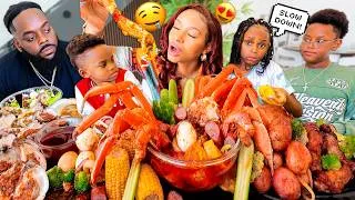 Thumbnail: $500 2X SPICY MASSIVE SEAFOOD BOIL MUKBANG with FAMILY (Snow Crab & Oyster) QUEEN BEAST