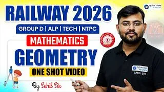 Thumbnail: 🔥 RRB Railway 2026 Geometry One Shot | Complete Geometry in 1 Video | Group D, ALP, NTPC, Technician