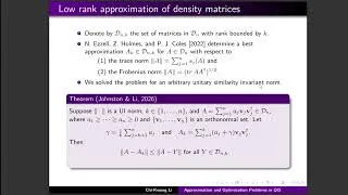 Thumbnail: Chi-Kwong Li: Approximation and Optimization Problems in Quantum Information Science
