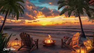 Thumbnail: Sitting by the Beach Bonfire until the Sun Goes Down 🌴🔥 2 Hours of Healing ASMR Sounds