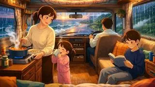 Thumbnail: Family Coastal Road Trip in a Mobile Home 🌊 Cooking, Beach Day & Rainy Night | Ghibli Style ASMR