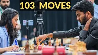 Thumbnail: When Gukesh and Divya grinded a 103 move game | FIDE Grand Swiss