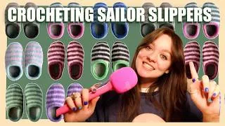 Thumbnail: Crocheting the viral sailor slippers!