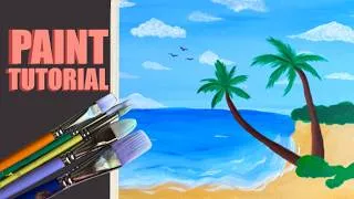 Thumbnail: Simple Beach Painting Tutorial - Paint along with me