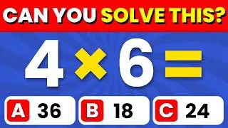 Thumbnail: Can You Pass This Maths Quiz...? ➗✖️🧠 | Easy, Medium, Hard, Extreme | Mega Challenge