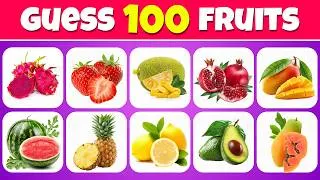 Thumbnail: Can You Guess 100 Fruits? 🍎🍌 | Easy to Impossible Fruit Quiz | Quiz Academy