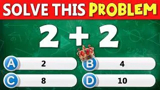 Thumbnail: 30 Math Quiz 🧠 Easy to Hard Challenge! Can You Solve All? 😱 | Quiz DingDong
