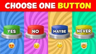 Thumbnail: Choose One Button! YES or NO or MAYBE or NEVER Edition 🟢🔴🟡🟣 Quiz Doggy