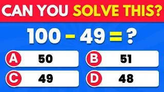 Thumbnail: 😮🔥 Are you smarter than a primary school student in math? ✖️🧠➗ 60 Math Quiz Challenge