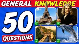 Thumbnail: Only Geniuses Score 50/50! 🧠 General Knowledge Quiz | Trivia Questions & Answers