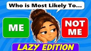 Thumbnail: Who Is Most Likely To…? 😴 | Lazy Edition