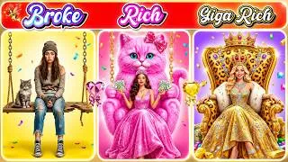 Thumbnail:  Broke vs Rich vs Giga Rich Girl 💚💖💛Extreme Makeover ! 👑 Which Life Will You Choose | Quizzy Wish 