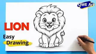 Thumbnail: How to Draw a Lion Easy Step by Step 🦁 | Cute Lion Drawing easy for Beginners