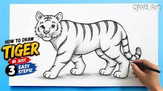 Thumbnail: How to Draw a Tiger Easy 🐯 | Tiger Drawing easy Step by Step | Easy Tiger Drawing