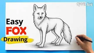 Thumbnail: How to Draw a Fox Step by Step 🦊 | Easy Fox Drawing Tutorial for Beginners