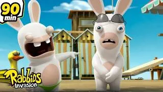 Thumbnail: Rabbids’ Crazy Last Days of Summer! ☀️🏖️  BWAAH! | 90 Minutes | RABBIDS INVASION 🐰