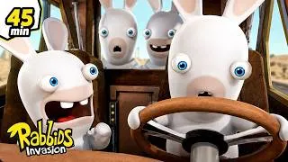 Thumbnail: 🚨 The Rabbids Are On the ROAD! 🚗💨 BWAAAAAH! | 45 Minute Compilation | RABBIDS INVASION 🐰