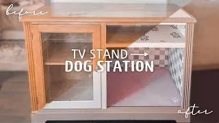 Thumbnail: I Turned a FREE TV Stand Into the Perfect Dog Storage Station | DIY Dog Feeding Station